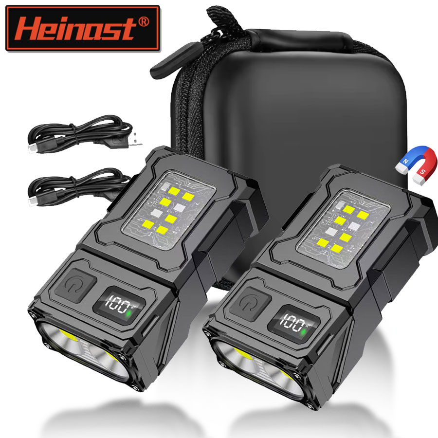 Outdoor Lighting Lowes - ไฟฉาย LED COB แบบพกพาขนาดเล็กหมุนได้ไฟฉายแม่เหล็กแบตเตอรี่ในตัว USB ชาร์จได้กลางแจ้งแคมป์ปิ้งโคมไฟฉุกเฉิน