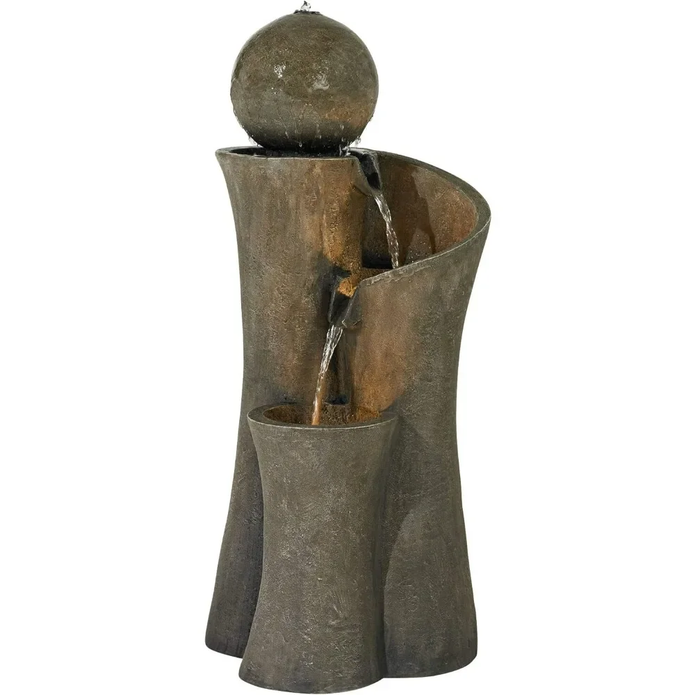 Outdoor Zen Lighting - # # น้ำพุรูปทรงกลมโค้งสไตล์เซนสำหรับตกแต่งภายนอกอาคาร ขนาด 39 1/2