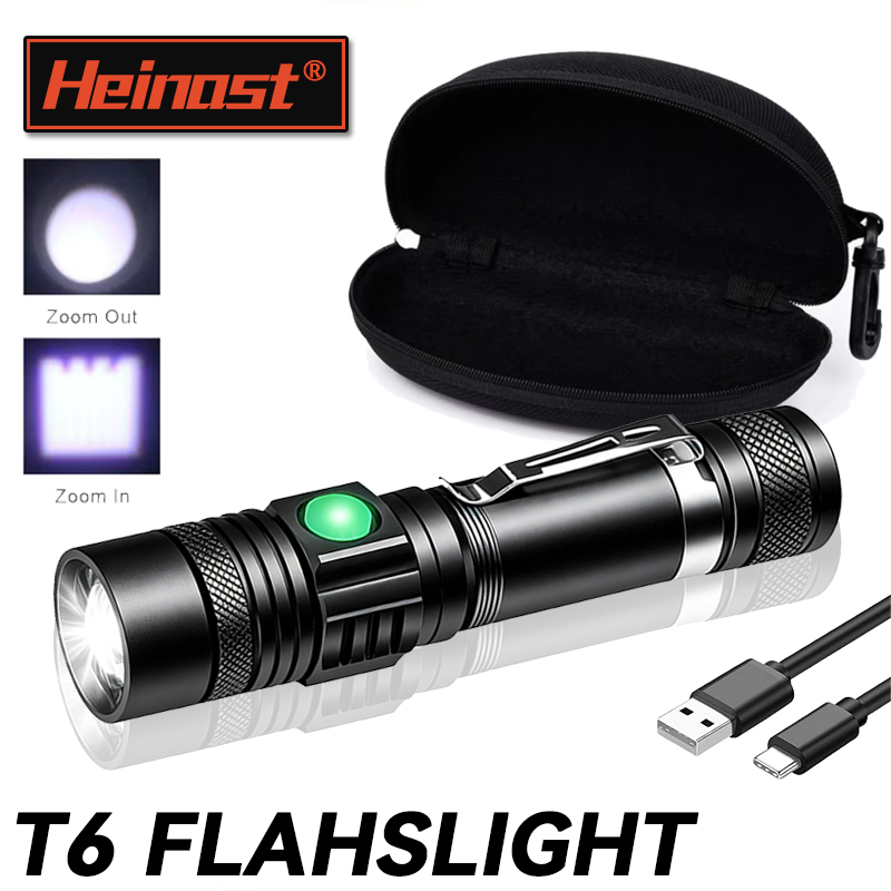 Outdoor Lighting Lowes - ไฟฉาย LED T6 แบบชาร์จไฟได้, ไฟฉายซูมได้ 18650,