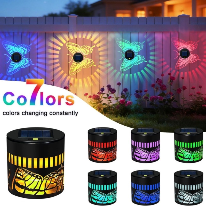 Deck Step Light - ไฟตกแต่งรูปผีเสื้อพลังงานแสงอาทิตย์ สำหรับสวน ผนัง บันได ระเบียง ตกแต่งภายนอก