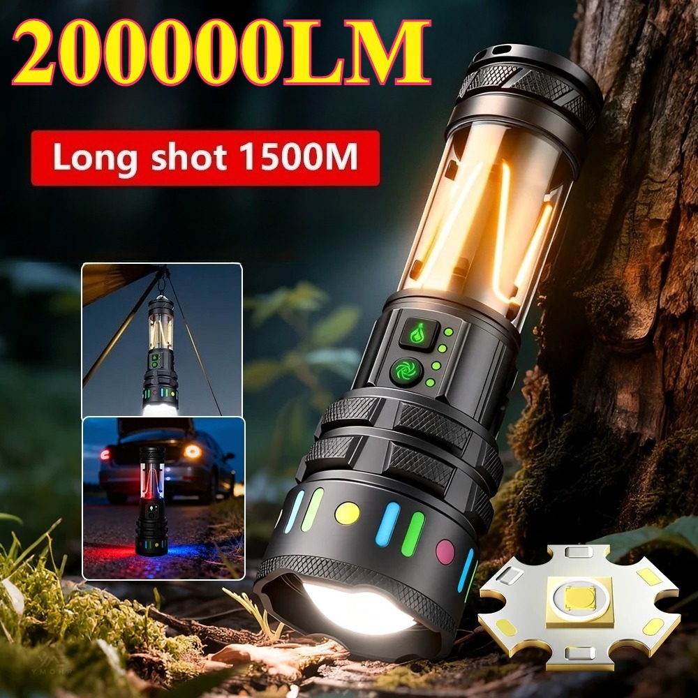 Outdoor Lighting Lowes - ไฟฉาย LED สว่างพิเศษทรงพลัง ชาร์จเร็วแบบ Type-C ไฟฉายพกพาสำหรับใช้งานกลางแจ้งและไฟฉุกเฉินในชีวิตประจำวัน