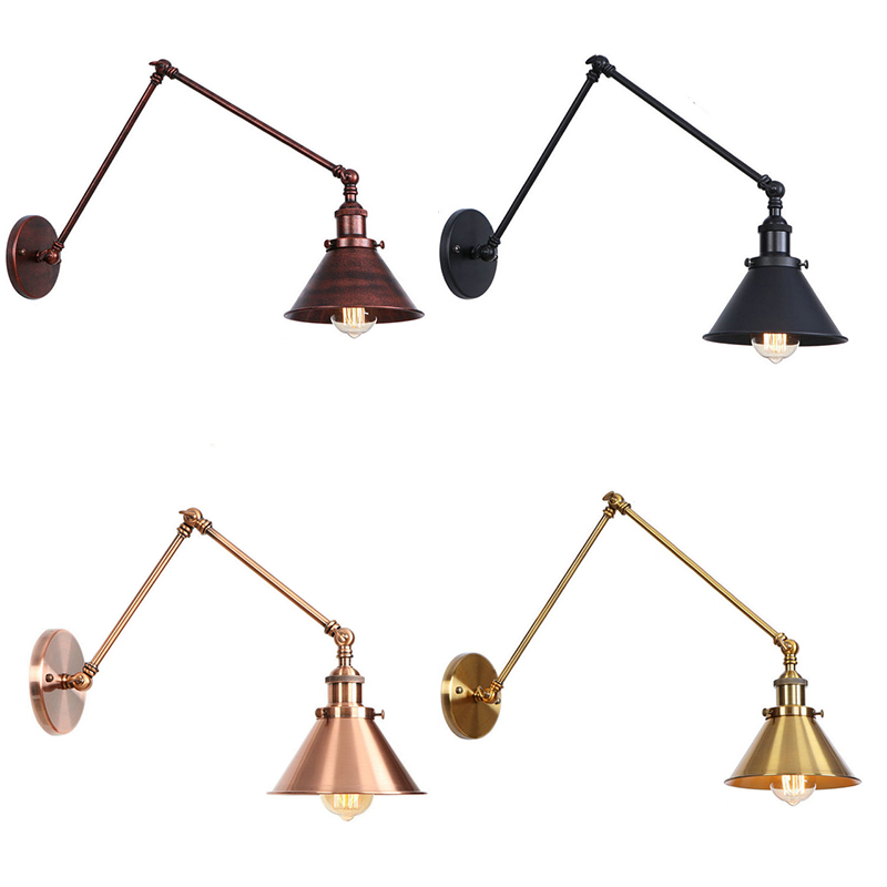 Outdoor Lighting Up And Down - อุตสาหกรรม Sconce ไฟ VINTAGE E27 บ้านห้องนอนในร่มทางเดินยาวแขน