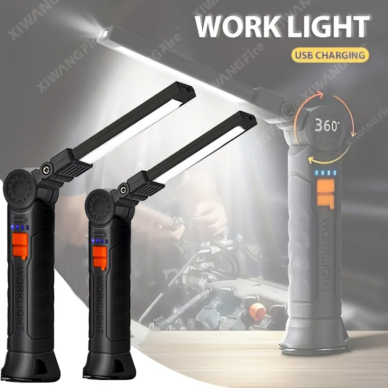Outdoor Lighting Lowes - ไฟฉาย LED แบบชาร์จไฟได้พร้อมแม่เหล็กและตะขอ, กันน้ำสำหรับงานรักษาความปลอดภัยในสถานที่ทำงาน ทำงานกลางคืน ตั้งแคมป์กลางแจ้ง