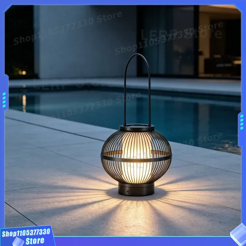 Outdoor Zen Lighting - โคมไฟสนามหญ้ากันน้ำแบบพกพาสำหรับใช้งานกลางแจ้ง ชาร์จไฟได้ เหมาะสำหรับตกแต่งสวน วิลล่า ระเบียง สไตล์เซนญี่ปุ่น