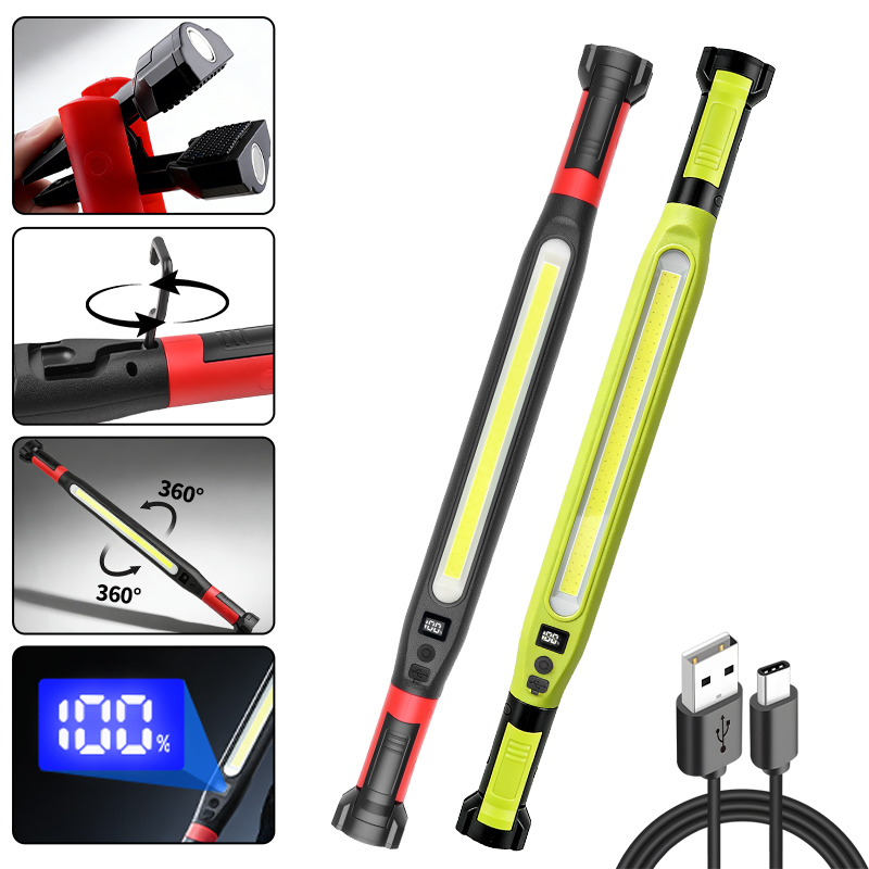 Outdoor Lighting Hooks - ไฟทำงานแบบ COB ชนิด Type‑C แบบชาร์จไฟได้ แม่เหล็กกันน้ำ