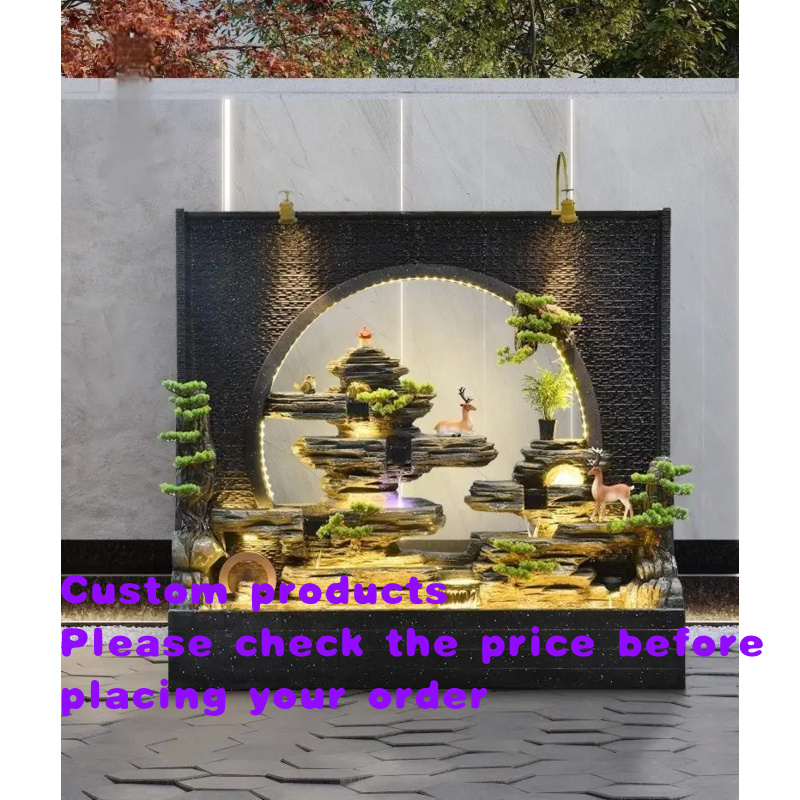 Outdoor Zen Lighting - ม่านน้ำตกกลางแจ้งแบบหรูหรา ขนาด 7 ฟุต พร้อมไฟ LED