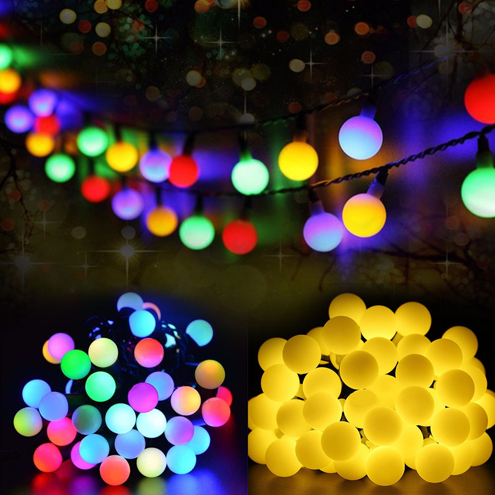 Xmas Outdoor Lighting Decorations - Multicolor 50Leds พลังงานแสงอาทิตย์ไฟชุดกันน้ำกลางแจ้ง Fairy String Holiday