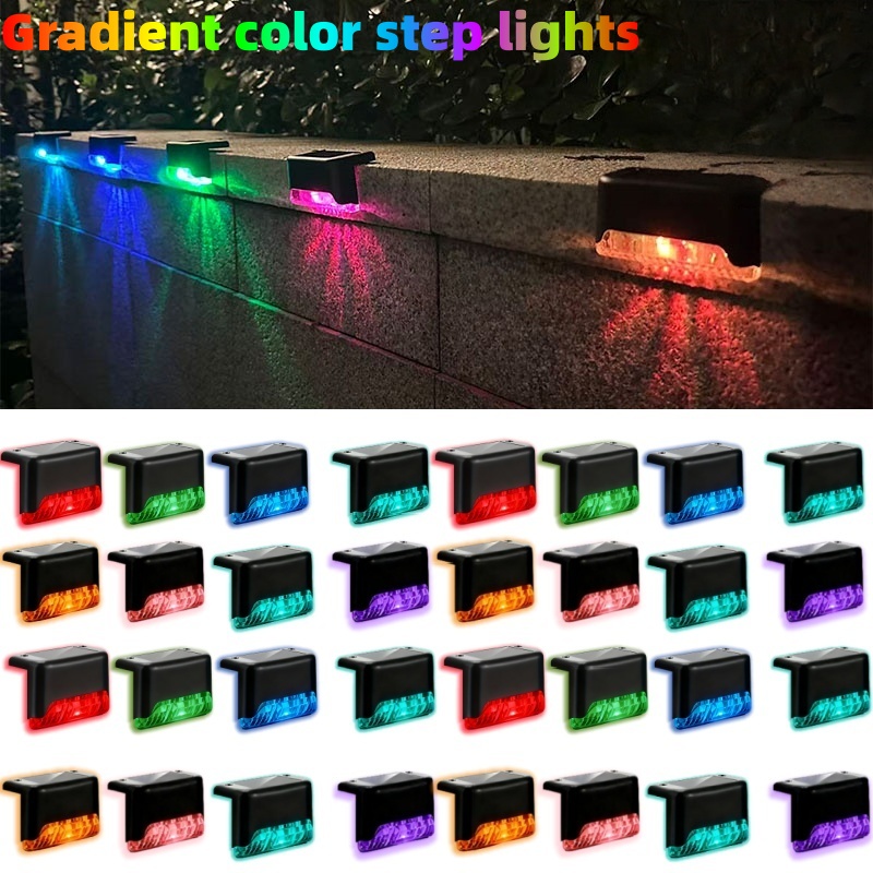 Deck Step Light - ชุด 32/16 ชิ้น ประกอบด้วยชุดติดตั้งและสกรู ไฟพลังงานแสงอาทิตย์สำหรับรั้ว ระเบียงกลางแจ้ง
