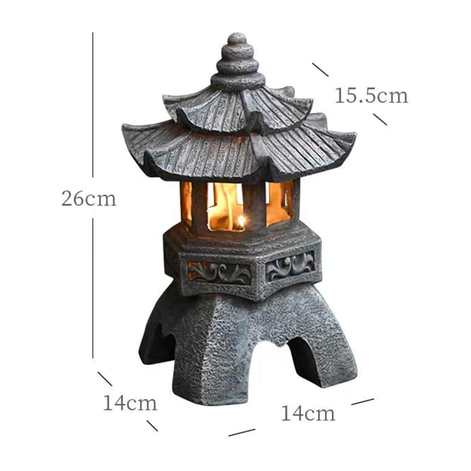 รูปปั้นเจดีย์กลางแจ้งพลังงานแส - Outdoor Zen Lighting บทวิจารณ์และราคา