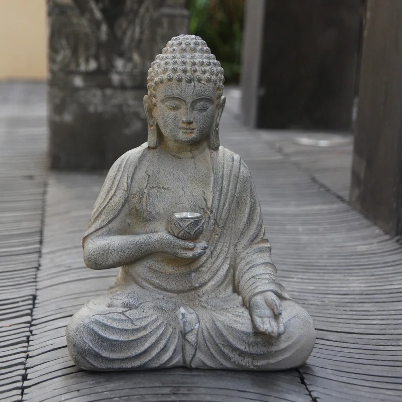 รูปปั้นพระพุทธรูปเรซิ่น พร้อมไ - Outdoor Zen Lighting บทวิจารณ์และราคา