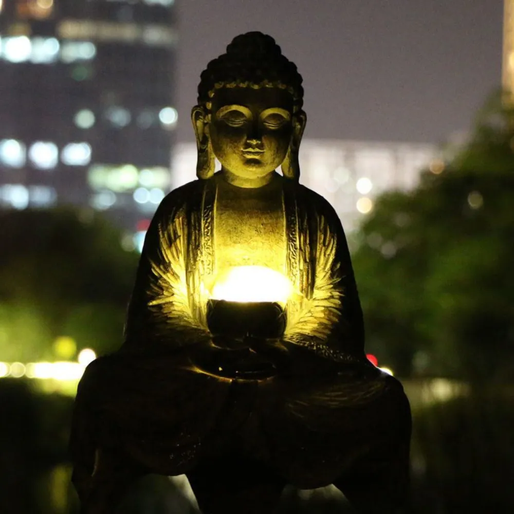 โคมไฟพระพุทธรูปพลังงานแสงอาทิต - Outdoor Zen Lighting บทวิจารณ์และราคา