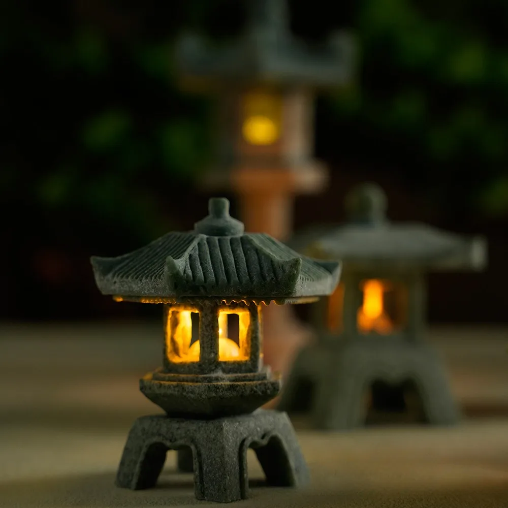 มินิเจดีย์โคมไฟสวนรูปปั้นภูมิท - Outdoor Zen Lighting บทวิจารณ์และราคา