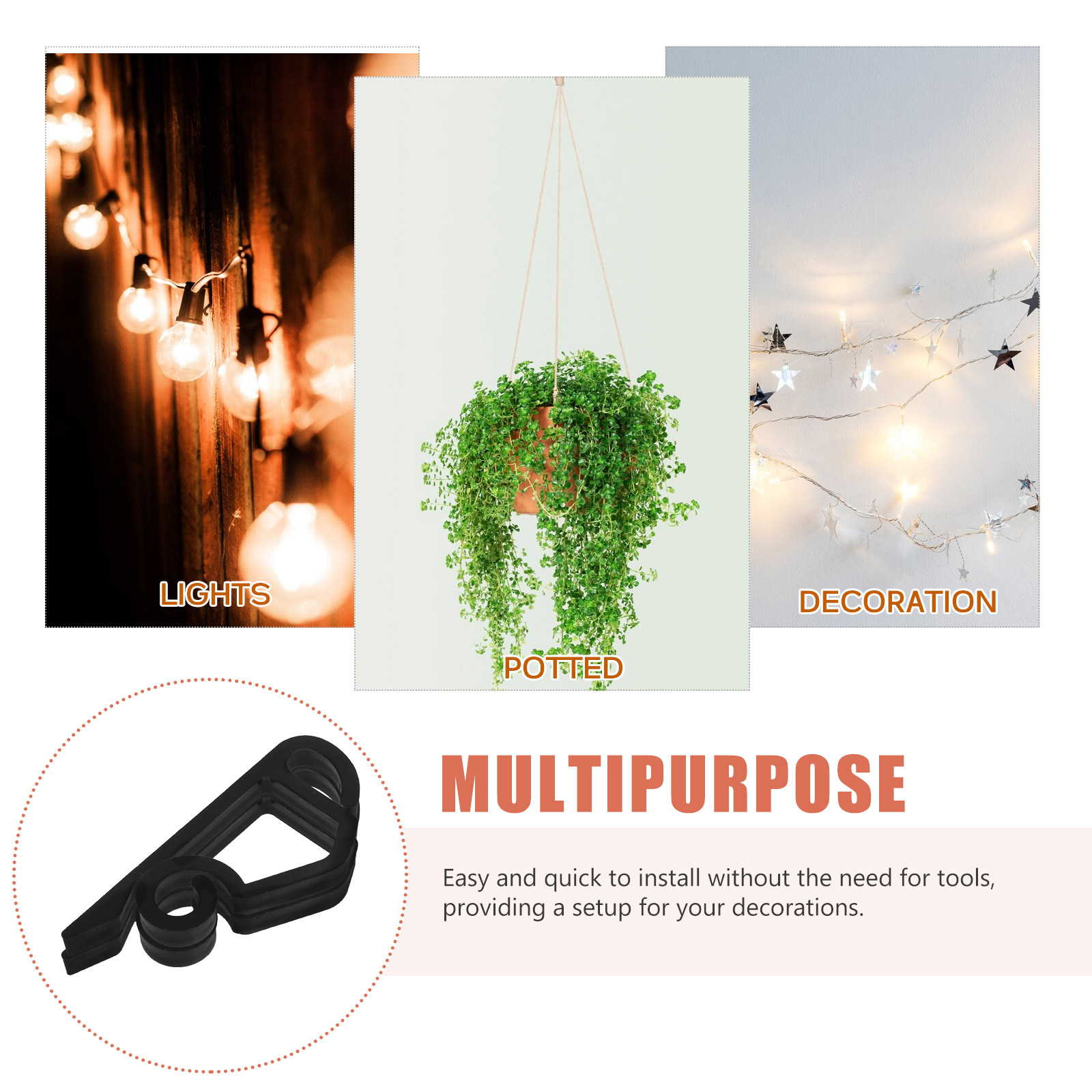 ตะขอเกลียวกันน้ำ 120 ชิ้น สำหร - Outdoor Lighting Hooks บทวิจารณ์และราคา