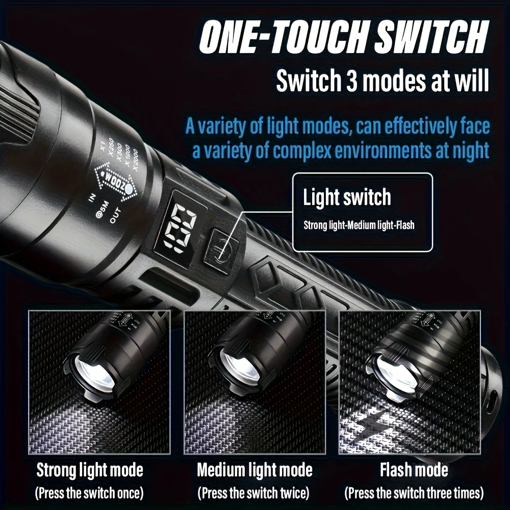 ไฟฉาย LED ยุทธวิธี 2000LM ชาร์ - Outdoor Lighting Lowes บทวิจารณ์และราคา