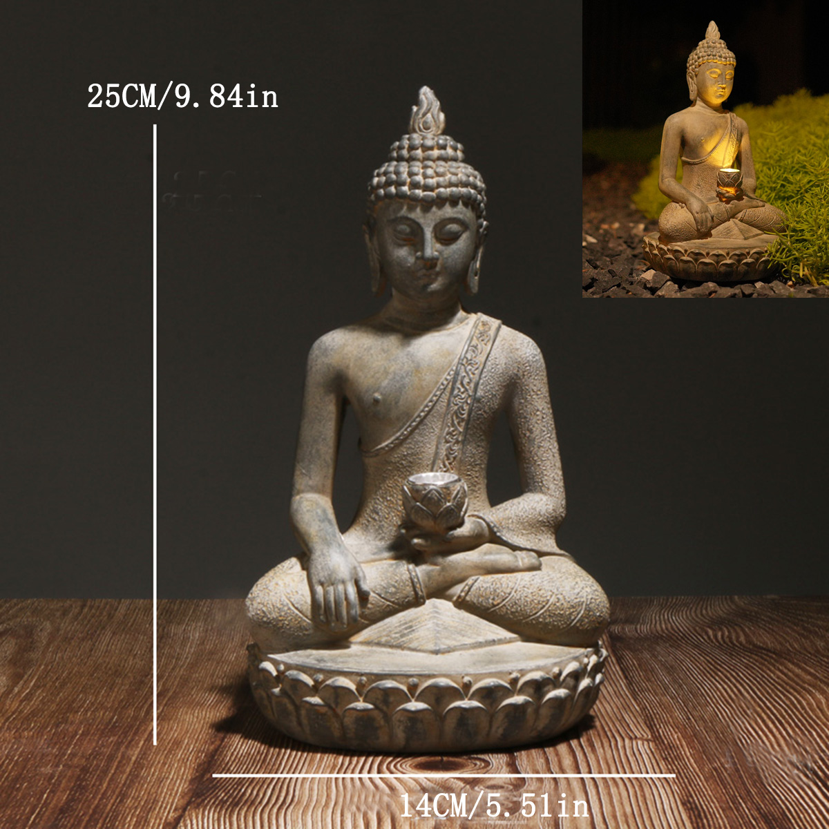 พระพุทธรูปพลังงานแสงอาทิตย์พร้ - Outdoor Zen Lighting บทวิจารณ์และราคา