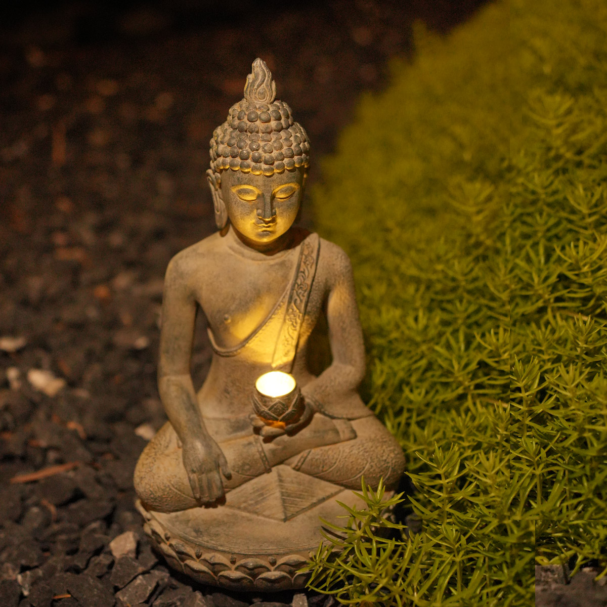 พระพุทธรูปพลังงานแสงอาทิตย์พร้ - Outdoor Zen Lighting บทวิจารณ์และราคา