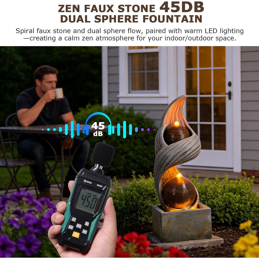 น้ำพุกลางแจ้งขนาดใหญ่ 42.9 นิ้ - Outdoor Zen Lighting บทวิจารณ์และราคา