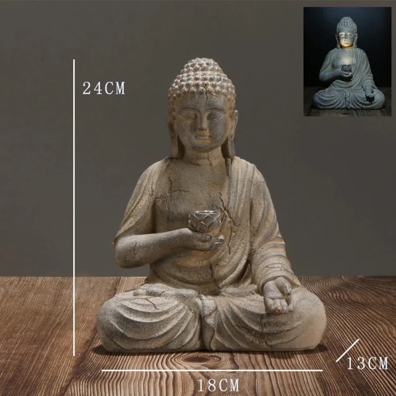 รูปปั้นพระพุทธรูปเรซิ่นรุ่นล่า - Outdoor Zen Lighting บทวิจารณ์และราคา