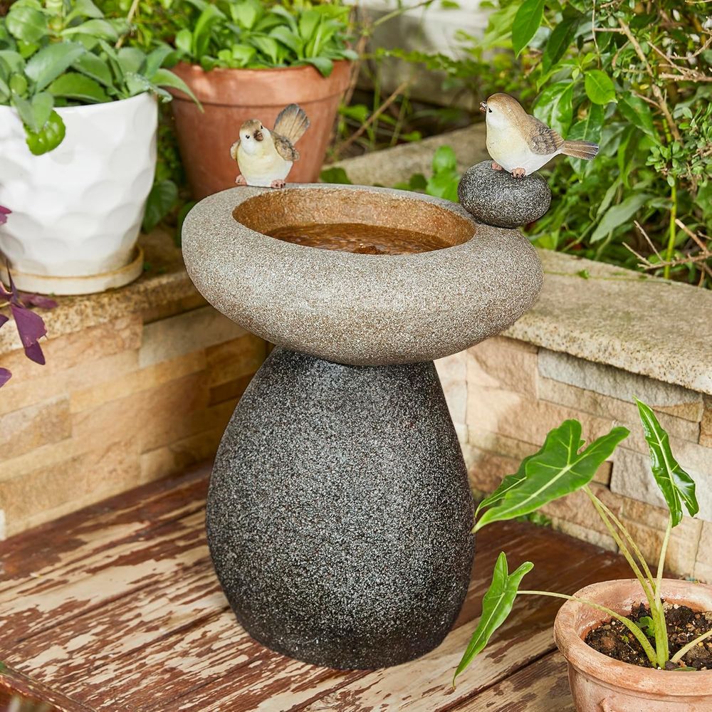 น้ำพุสูง 20.75 นิ้ว พร้อมไฟ LE - Outdoor Zen Lighting บทวิจารณ์และราคา