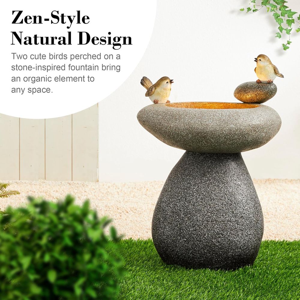 น้ำพุสูง 20.75 นิ้ว พร้อมไฟ LE - Outdoor Zen Lighting บทวิจารณ์และราคา