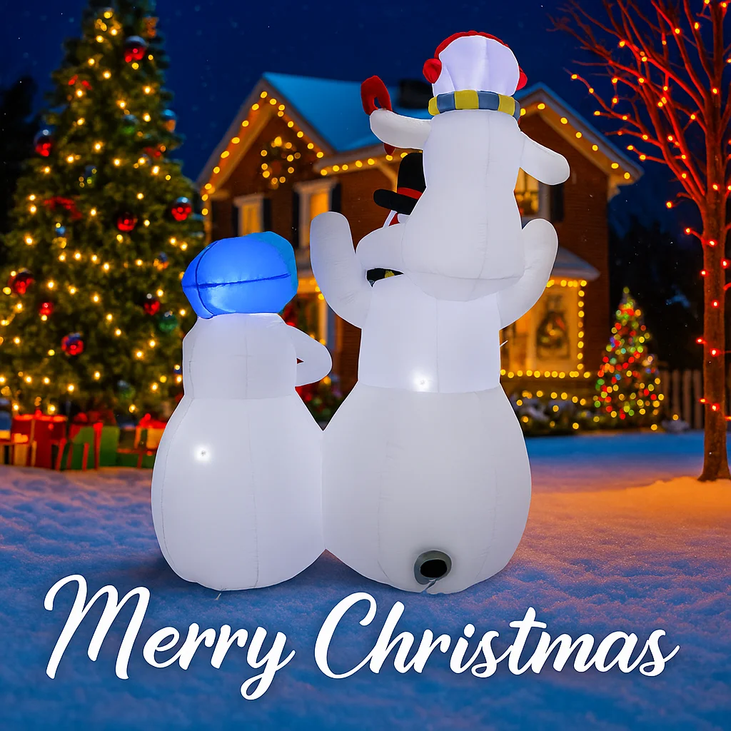 ตุ๊กตาหิมะเป่าลมขนาด 5.91 ฟุต  - Xmas Outdoor Lighting Decorations บทวิจารณ์และราคา