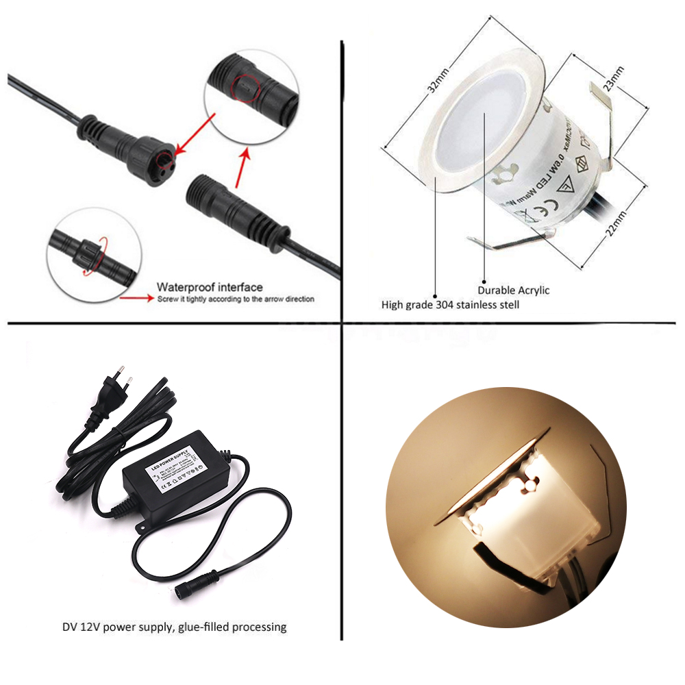 DC12V LED Deck Light IP67 กันน - Deck Step Light บทวิจารณ์และราคา