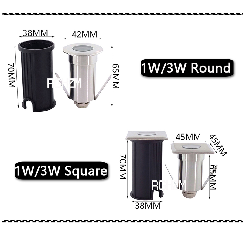 IP67 DC12V กลางแจ้ง1W 3W Garde - Deck Step Light บทวิจารณ์และราคา