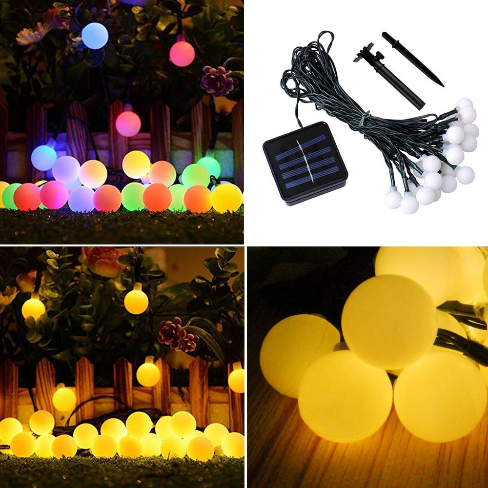 Multicolor 50Leds พลังงานแสงอา - Xmas Outdoor Lighting Decorations บทวิจารณ์และราคา