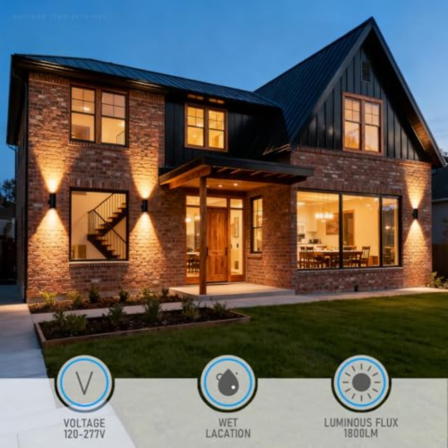 ไฟติดผนัง LED ทรงกระบอก 3000K  - Outdoor Lighting Up And Down บทวิจารณ์และราคา