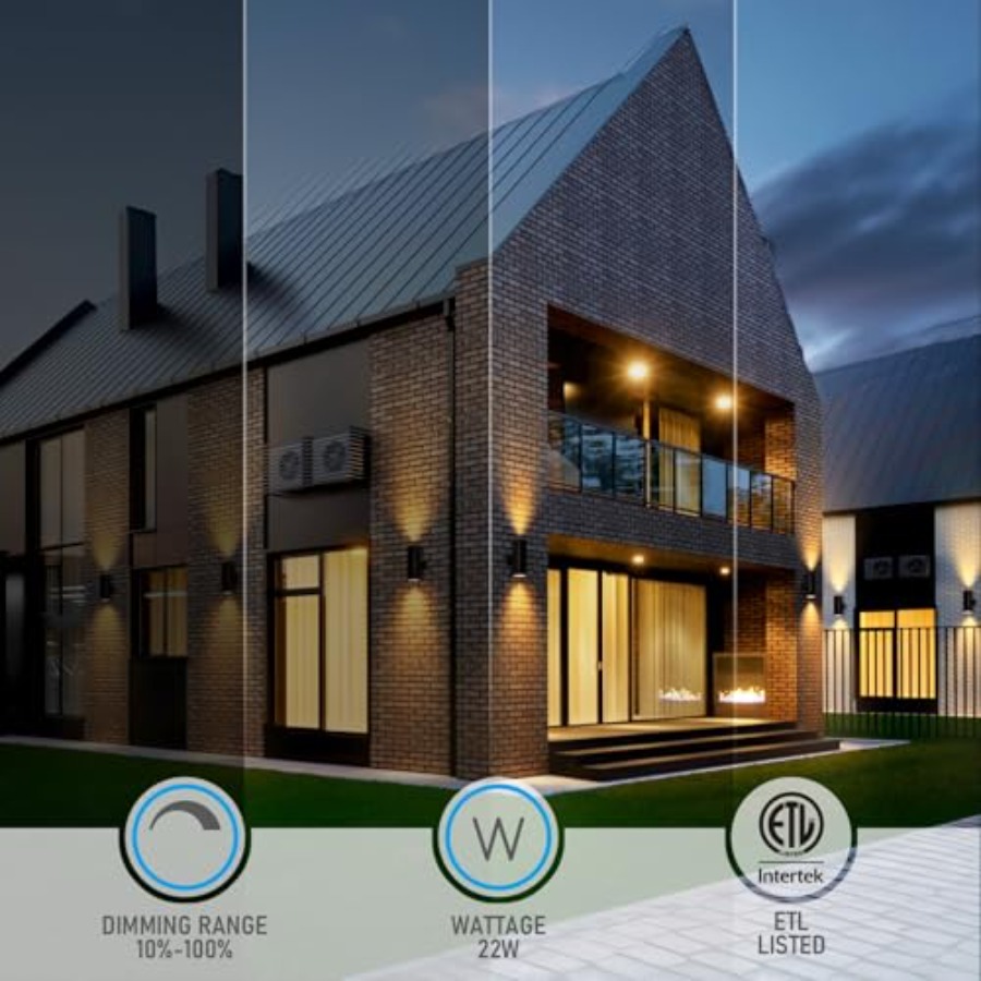 ไฟติดผนัง LED ทรงกระบอก 3000K  - Outdoor Lighting Up And Down บทวิจารณ์และราคา