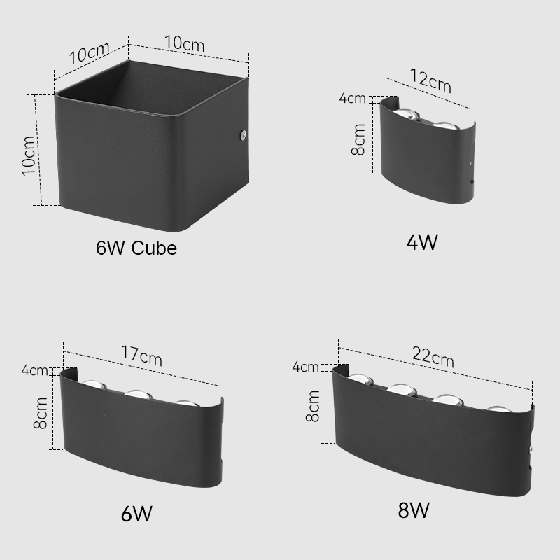 โมเดิร์นโคมไฟ Cube โคมไฟติดผนั - Outdoor Lighting Up And Down บทวิจารณ์และราคา