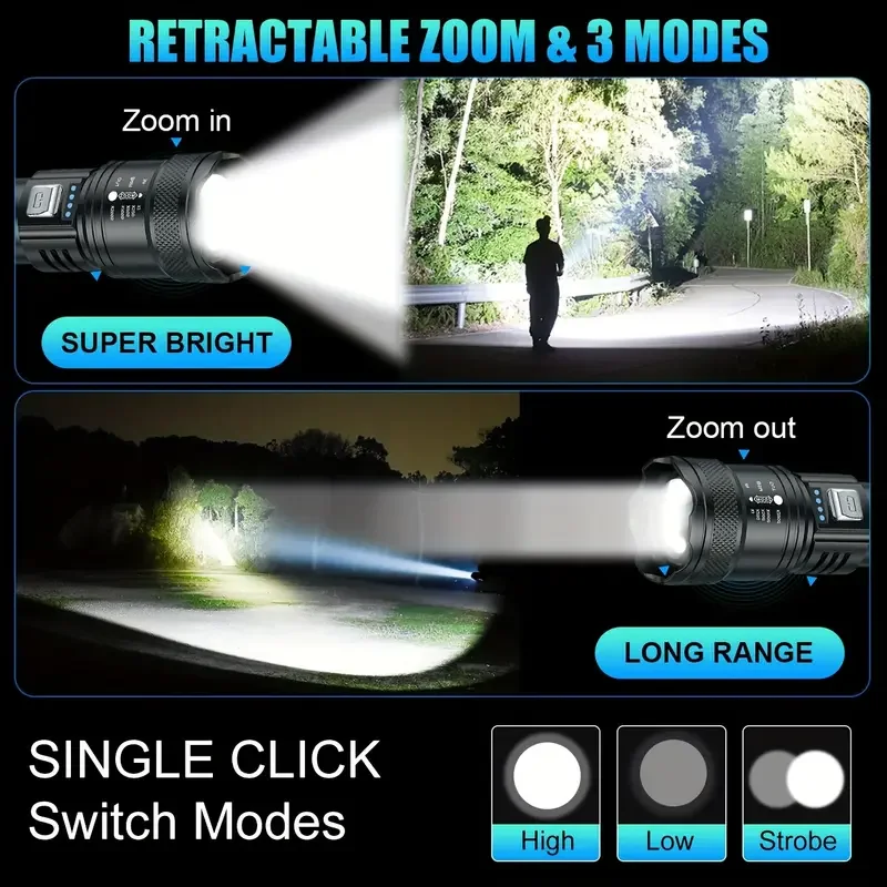 ไฟฉาย LED ยุทธวิธี 2000LM ชาร์ - Outdoor Lighting Ideas For Party บทวิจารณ์และราคา